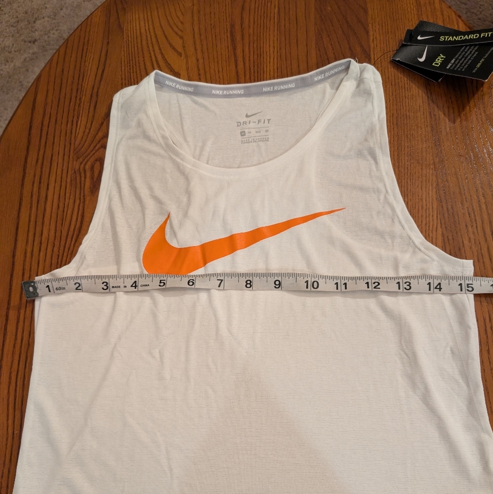 Nike Women's White Tank Top with Orange Logo, Size XS - NEW - Picture 4 of 8